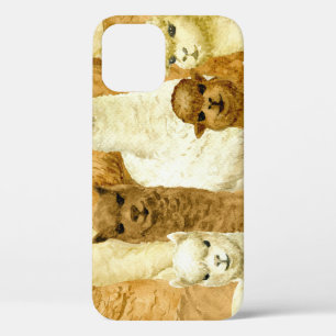 Watercolor alpacas, seamless hand-drawn background iPhone 12 case