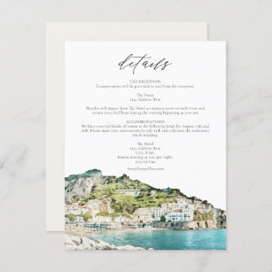Watercolor Amalfi Coast Skyline Event Details Card
