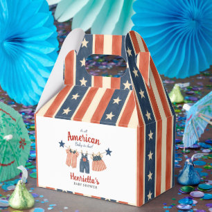 Watercolor American Baby Shower Favour Box