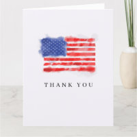 Watercolor American Flag Thank You Cards