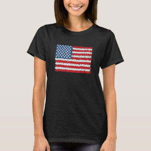 Watercolor American Flag Usa America Us Patriotic  T-Shirt