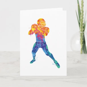 Watercolor American Football Card