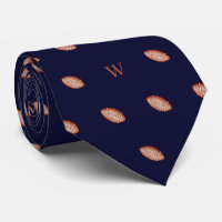 Watercolor American Football Monogram Initial Blue