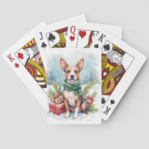 Watercolor American Staffordshire Terrier Rustic Playing Cards