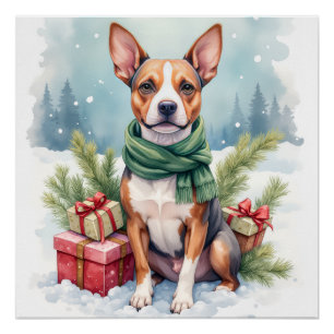 Watercolor American Staffordshire Terrier Rustic Poster