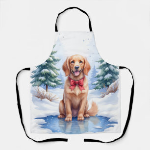 Watercolor American Water Spaniel Frozen Pond Apron