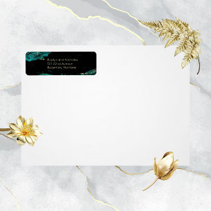 Watercolor Anastasia Black and Green Address Label