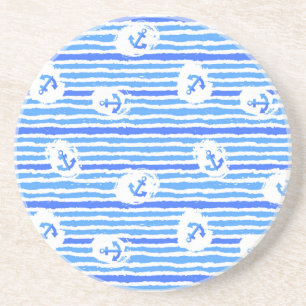 Watercolor Anchor Pattern 1 Coaster