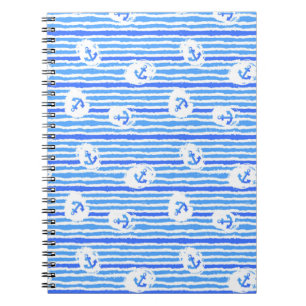 Watercolor Anchor Pattern 1 Notebook