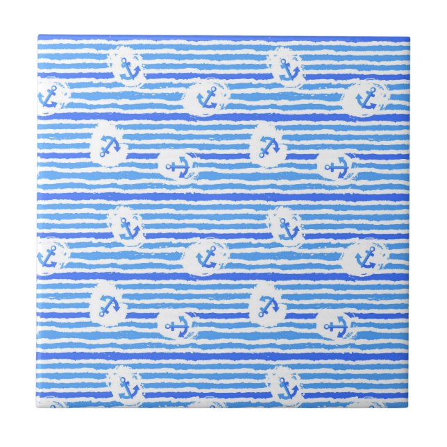 Watercolor Anchor Pattern 1 Tile (Front)
