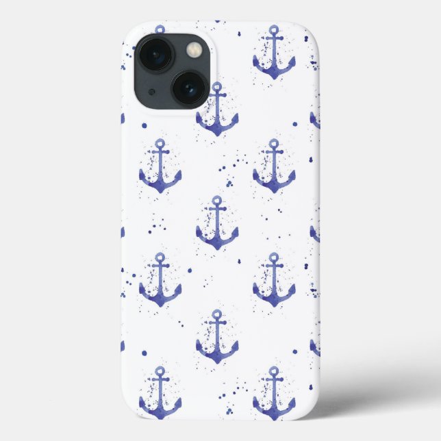 Watercolor Anchor Pattern 2 Case-Mate iPhone Case (Back)