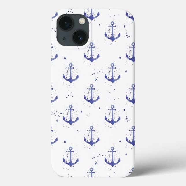 Watercolor Anchor Pattern 2 Case-Mate iPhone Case (Back)