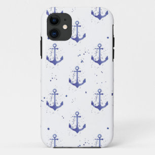 Watercolor Anchor Pattern 2 iPhone 11 Case