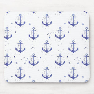Watercolor Anchor Pattern 2 Mouse Pad