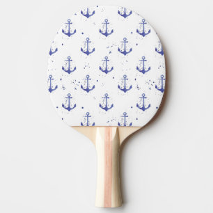 Watercolor Anchor Pattern 2 Ping Pong Paddle