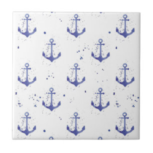 Watercolor Anchor Pattern 2 Tile
