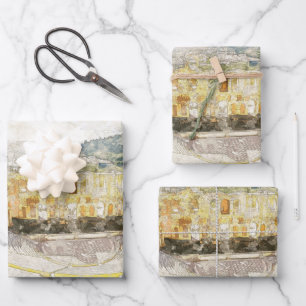 Watercolor Ancient Theatre of Athens Greece Wrapping Paper Sheet