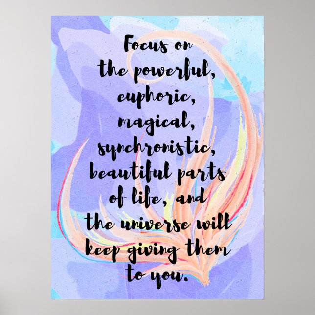 Watercolor and calligraphy law of attraction quote poster (Front)