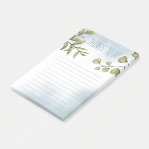 Watercolor and Foliage Post-it Notes