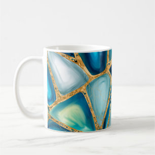 Watercolor and gold cells - ocean coffee mug