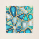 Watercolor and gold cells - ocean scarf<br><div class="desc">Watercolor and gold cells - ocean</div>