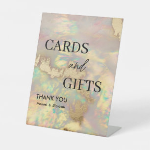 Watercolor and Gold Foil Cards & Gifts Pedestal Sign