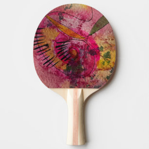 Watercolor And Ink Abstract Beautiful Painting Art Ping Pong Paddle
