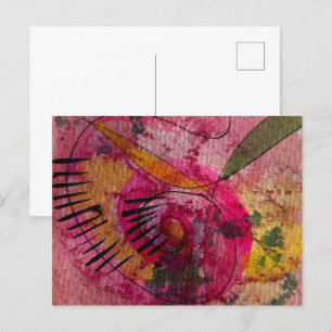 Watercolor And Ink Abstract Beautiful Painting Art Postcard