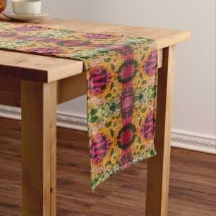 Watercolor And Ink Abstract Expressionism Art Short Table Runner