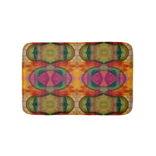 Watercolor And Ink Abstract Expressionistic Art Bath Mat (Front)