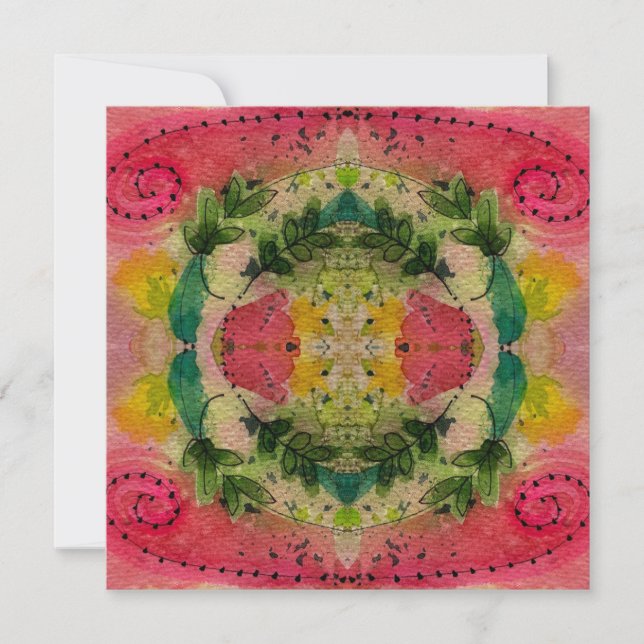 Watercolor And Ink Abstract Impressionism Art Card (Front)