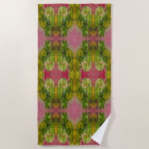 Watercolor And Ink Abstract Impressionistic Art Beach Towel