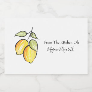 Watercolor and Ink Lemons  Food Label