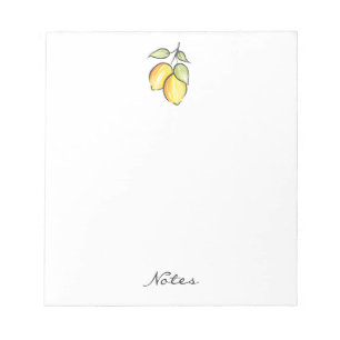 Watercolor and Ink Lemons Notepad