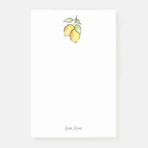 Watercolor and Ink Lemons Post-it Notes