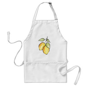 Watercolor and ink Lemons  Standard Apron