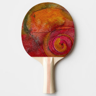 Watercolor And Ink Pretty Pattern Art Abstract Ping Pong Paddle