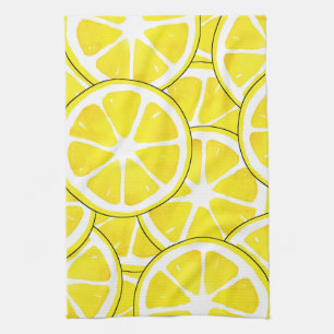 Watercolor and Pen Lemon Slices  Kitchen Towel