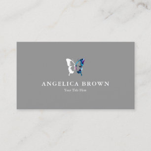 Watercolor and White Butterfly Business Card