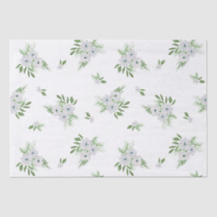 Watercolor anemone and spruce pattern  tissue pape tissue paper