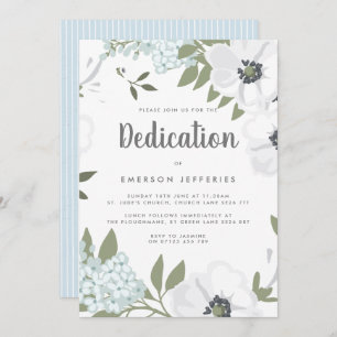 Watercolor Anemone Dedication Invitation
