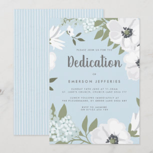 Watercolor Anemone Dedication Invitation