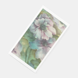 Watercolor Anemone Floral  • Elegant Table Decor Napkin
