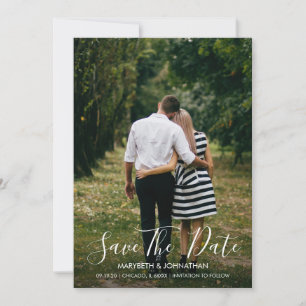 Watercolor Anemone Floral Save The Date Photo Card