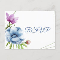 Watercolor Anemone Flower Wedding RSVP