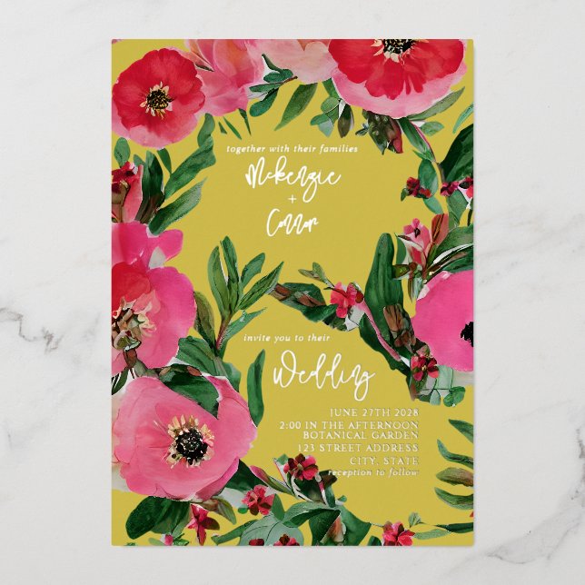 Watercolor Anemone Yellow Wedding (Front)