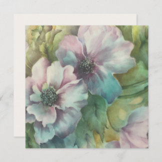 Watercolor Anemones  Floral  Postcard