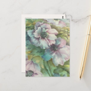 Watercolor Anemones Floral Postcard