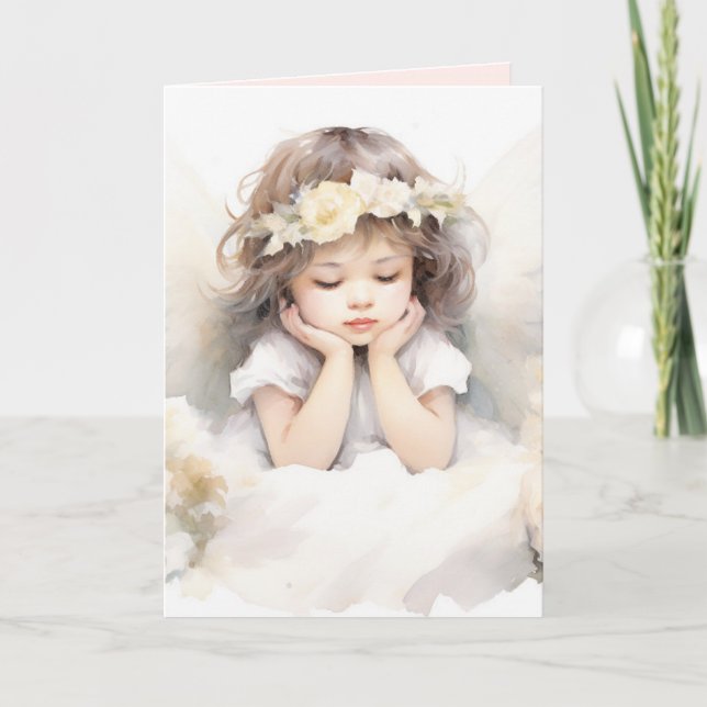 Watercolor Angel Girl  Card (Front)