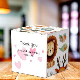 Watercolor animal doodles Thank You Favor Box